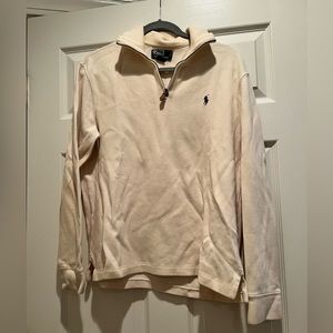 Men’s Polo Ralph Lauren Beige Quarter Zip Size Medium